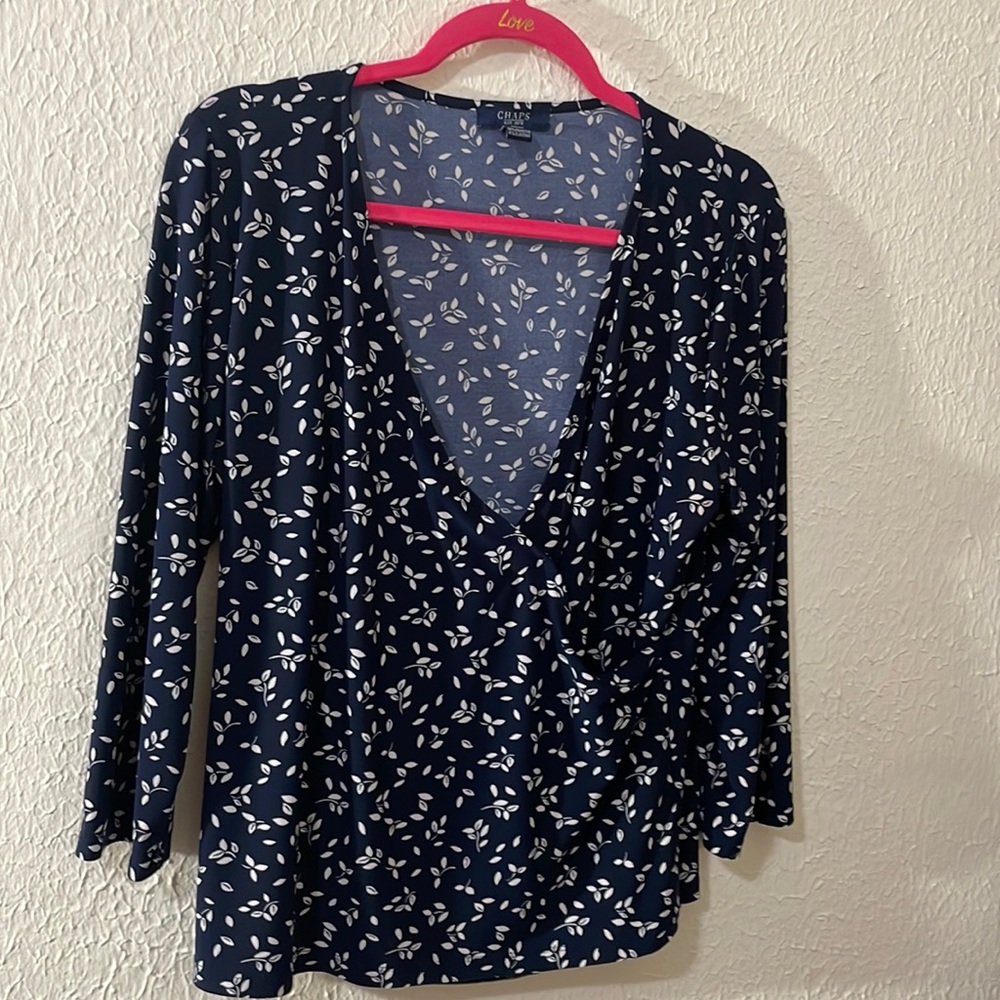Chaps wrap around blouse